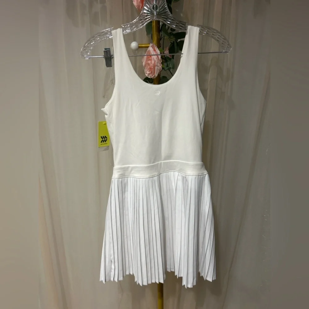 All In Motion White Pleated Tennis Dress — Size S NWT Built-In Shorts - Picture 6 of 6